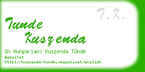 tunde kuszenda business card